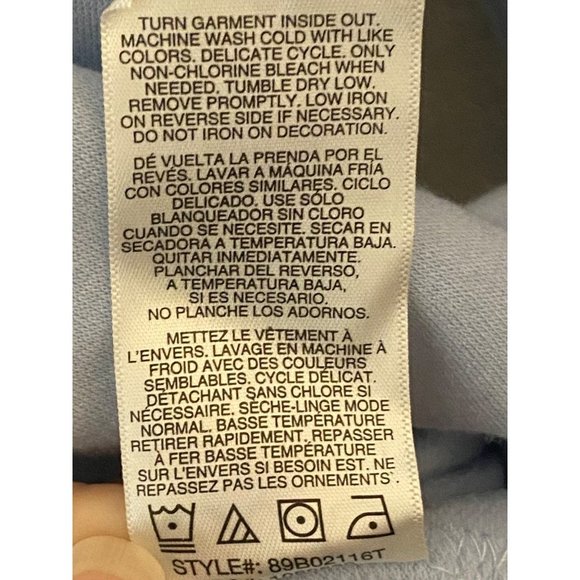 C&C California Womens Long Sleeve Very Merry Light Blue Boat Neck Top Size M - Picture 5 of 7